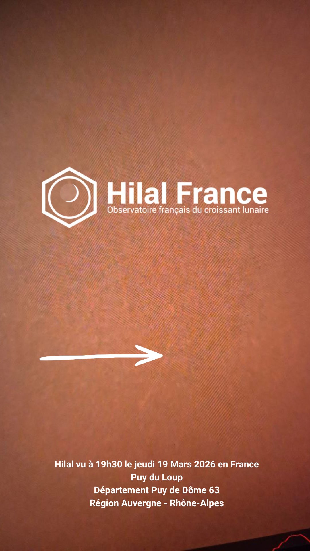 Sichtung aus Frankreich (von Hilal France)